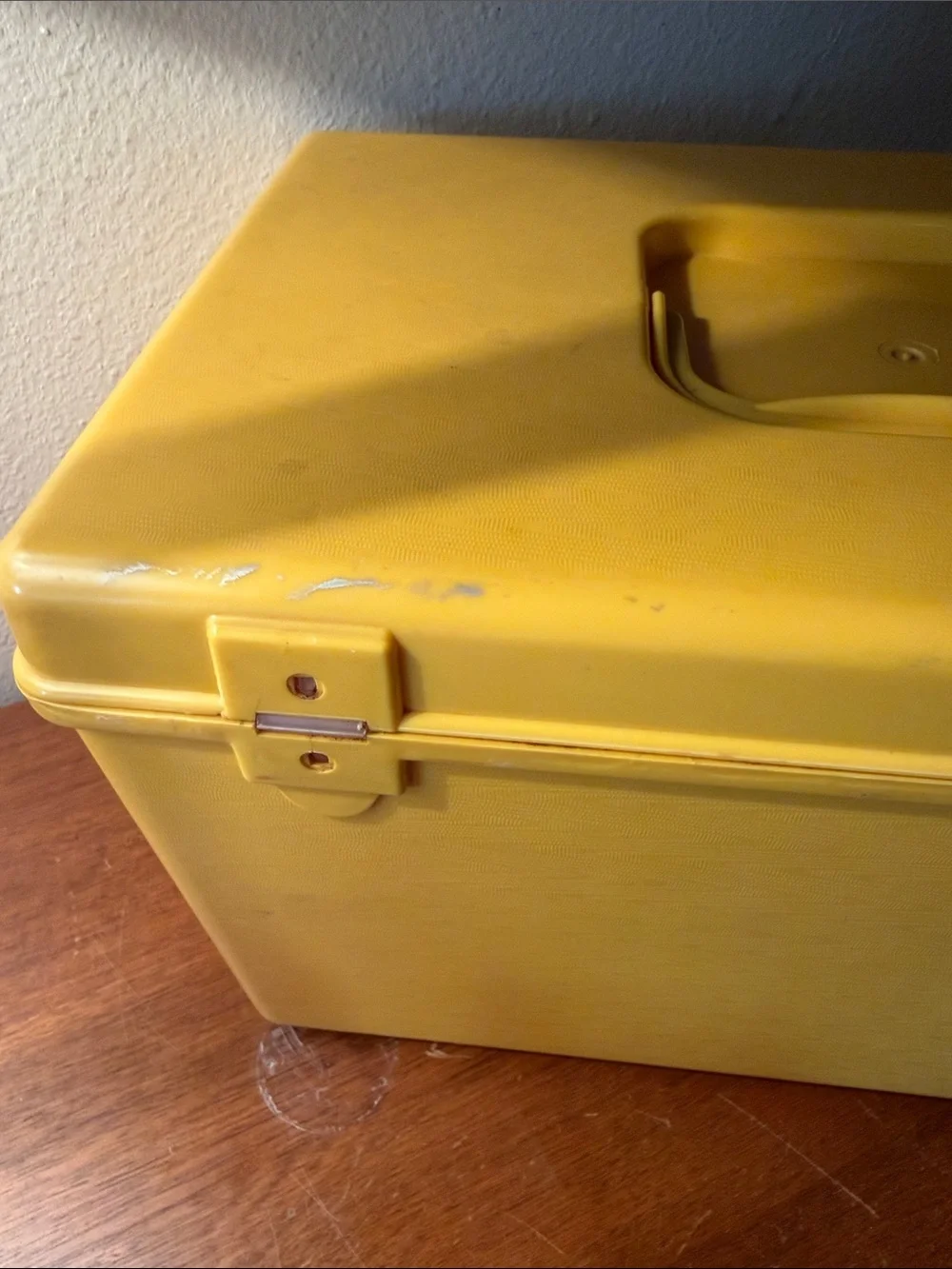 Vintage Yellow Sewing Box